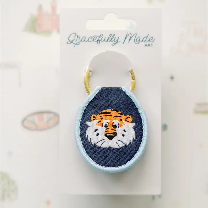 Auburn University Aubie Embroidered Keychain