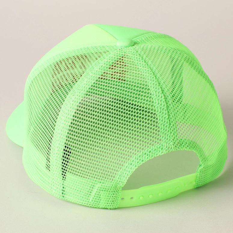 Meet Me At Beach Embroidered Mesh Back Cap