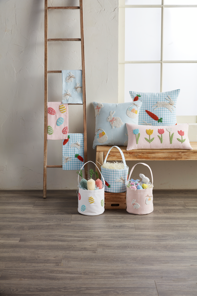 MUD PIE BUNNY & CARROT BEADED PILLOW