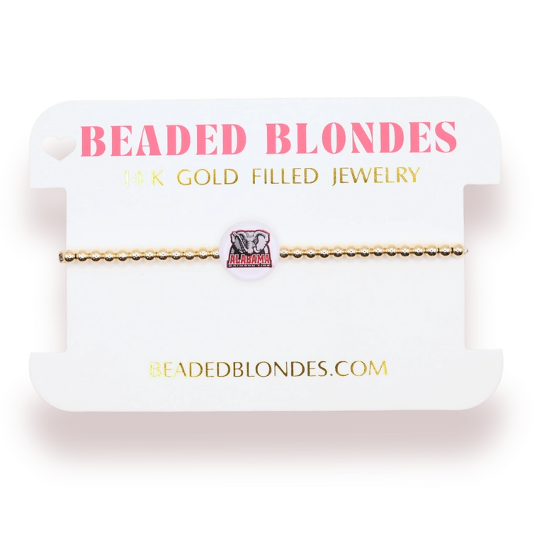 Beaded Blondes Alabama Logo Bracelet