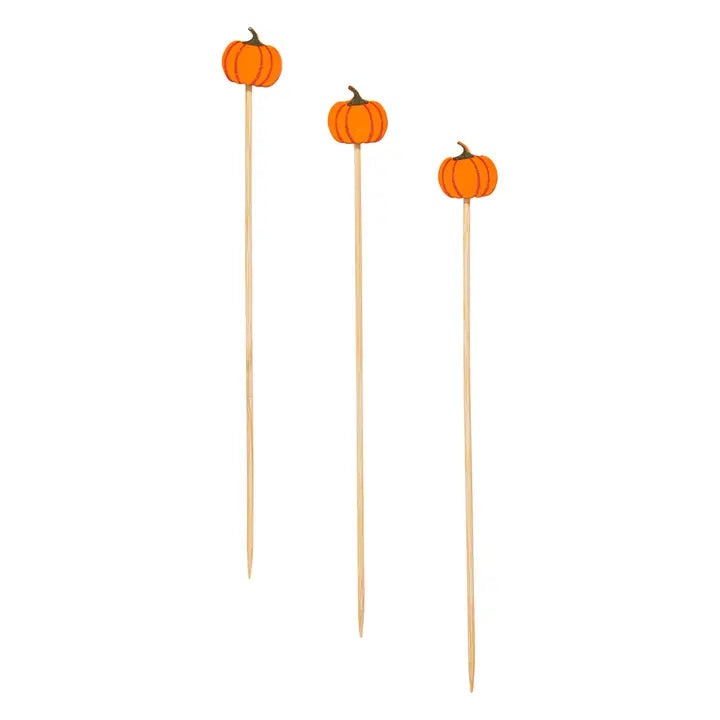 Sophistiplate Pumpkin Fall Cocktail Party Pick Toothpick 30 Wack Wood 6"
