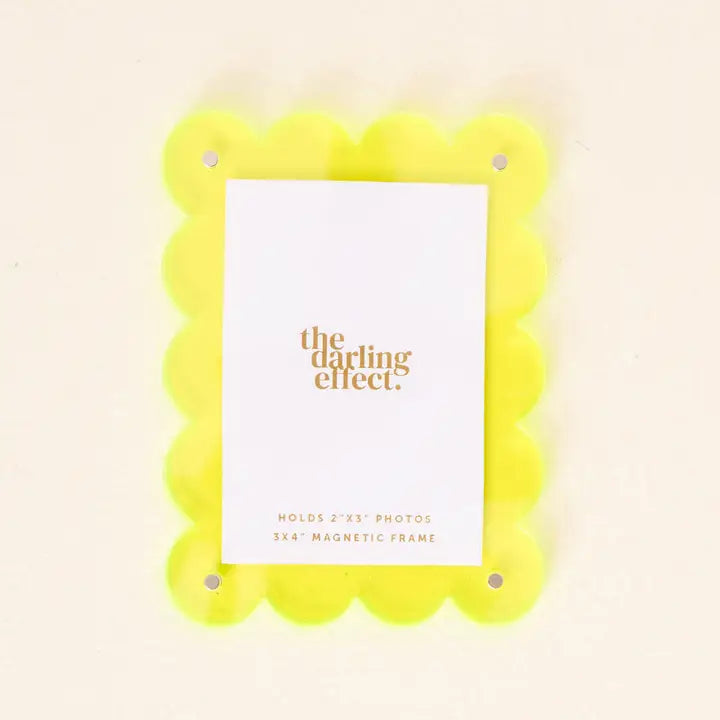 The Darling Effect Mini Acrylic Picture Frame Magnet-Neon Yellow