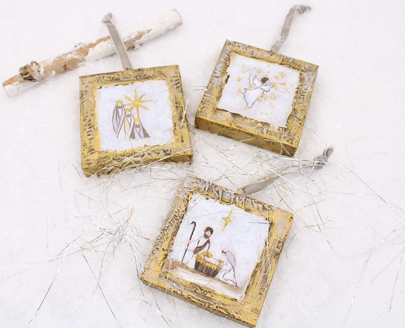 Trade Cie Handpainted Canvas Nativity Ornament