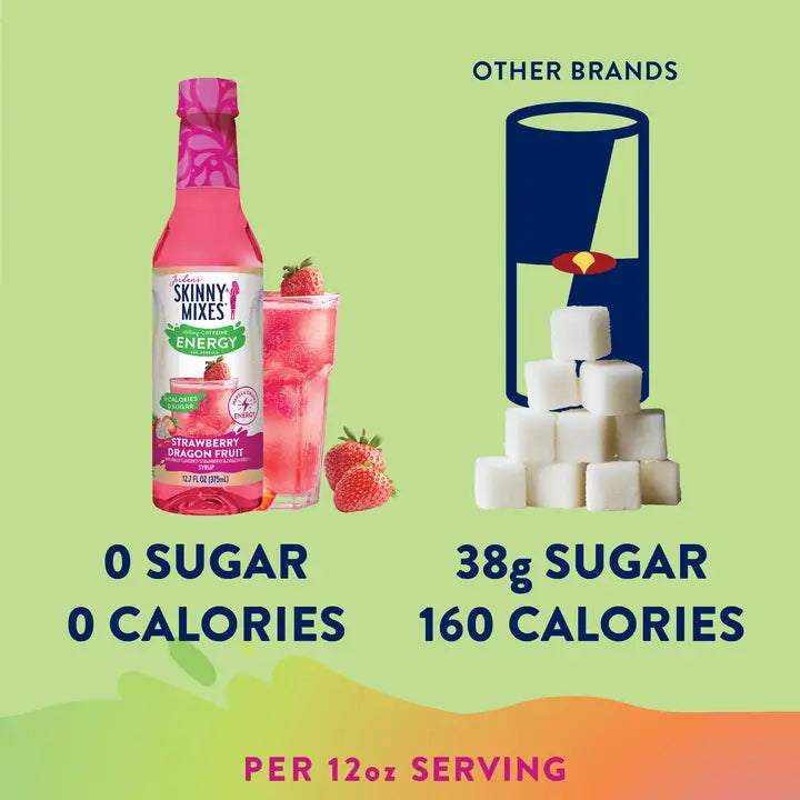 Jordan's Skinny Mixes Sugar Free Strawberry Dragon Fruit Energy Syrup