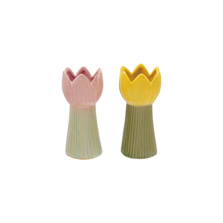 HAZEL MAZEL Stoneware Flower Shaped Vase