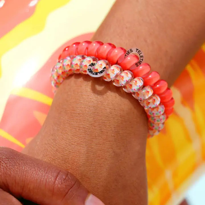 Teleties Spiral Hair Coils | Large | Coral Craze Hair Ties