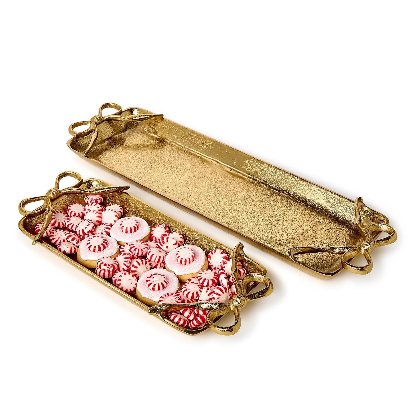 Two's Company Gold Bows Serving Tray