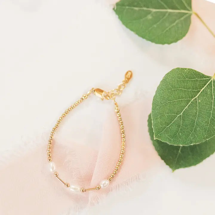 Cherished Moments Little Girls14K Gold-Plated Pearl Baby Bracelet For Kids
