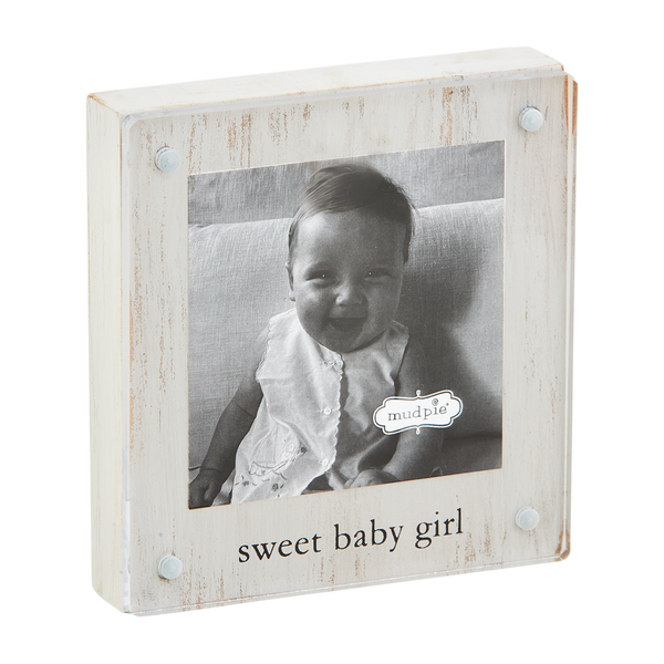 MUD PIE SMALL GIRL WOOD ACRYLIC FRAME