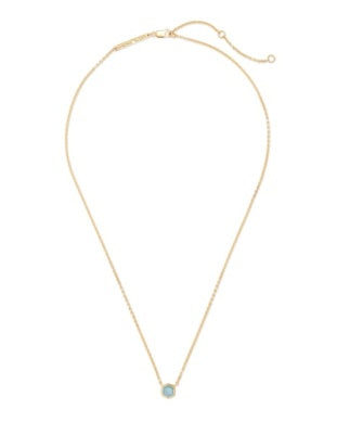 KENDRA SCOTT DAVIE PENDANT NECKLACE 18K GOLD VERMEIL AQUAMARINE