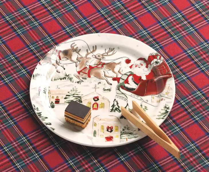 MUD PIE SANTA SCENE PLATE SET