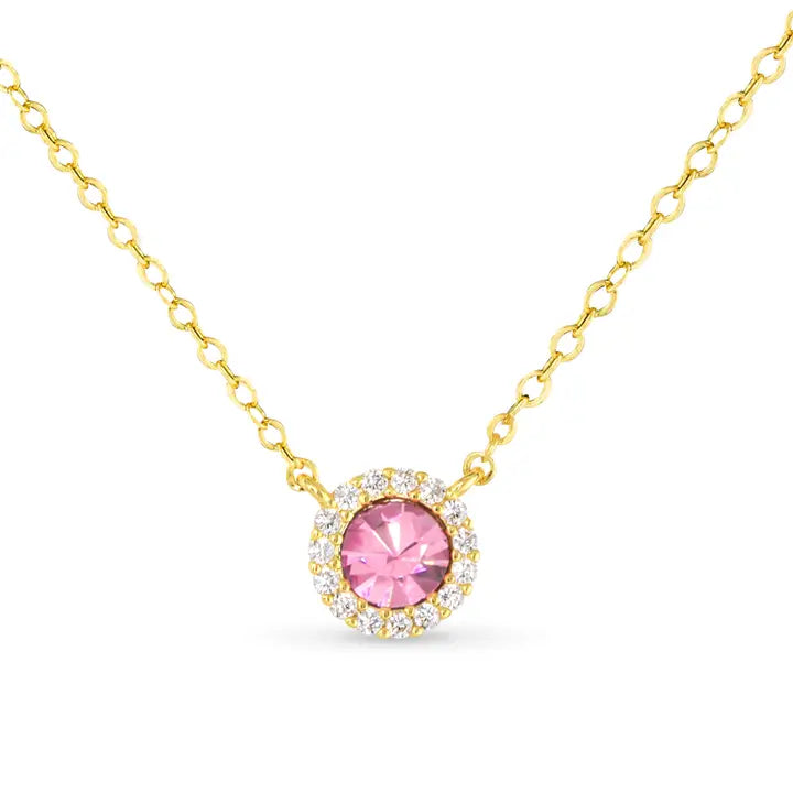 Amanda Blu Gold Halo Necklace-Pink
