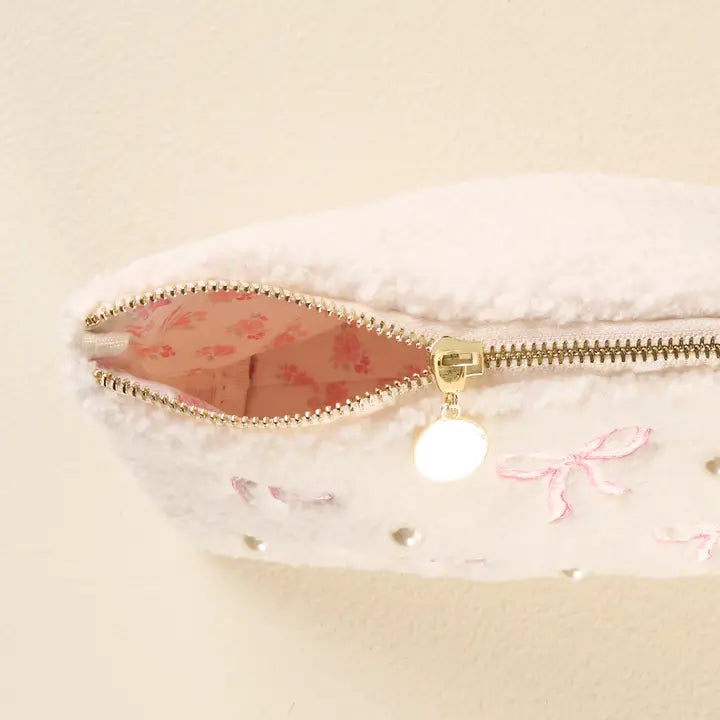 The Darling Effect Teddy Pouch-Bows Pink
