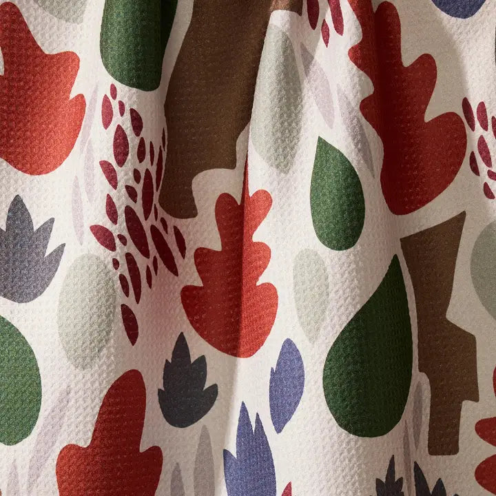 Geometry Cut Paper Leaves Cream Tea Towel