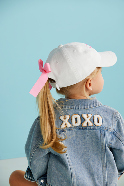 MUD PIE BOW EMBROIDERED TODDLER HAT