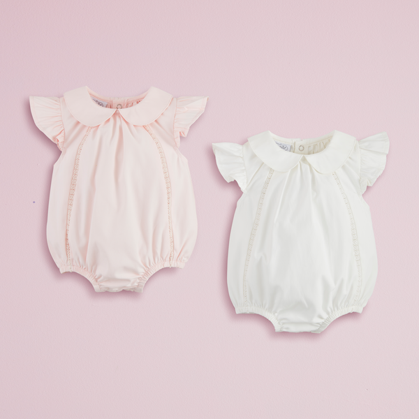 MUD PIE COLLARED POPLIN BABY BUBBLE-0-3M