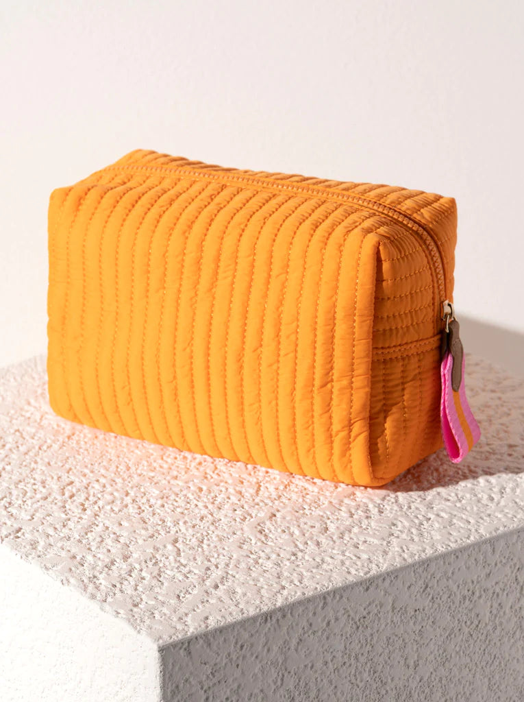 SHIRALEAH EZRA QUILTED NYLON LARGE COSMETIC POUCH