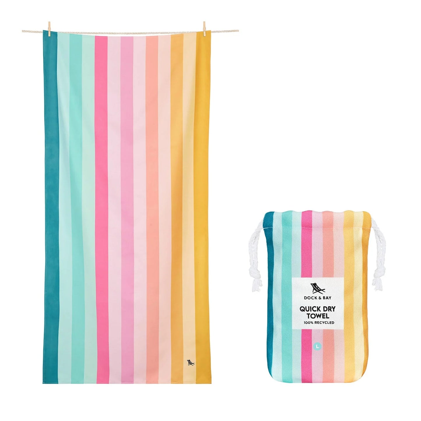 Dock & Bay Quick Dry Towels - Coastal Candy - GRS Certified-L