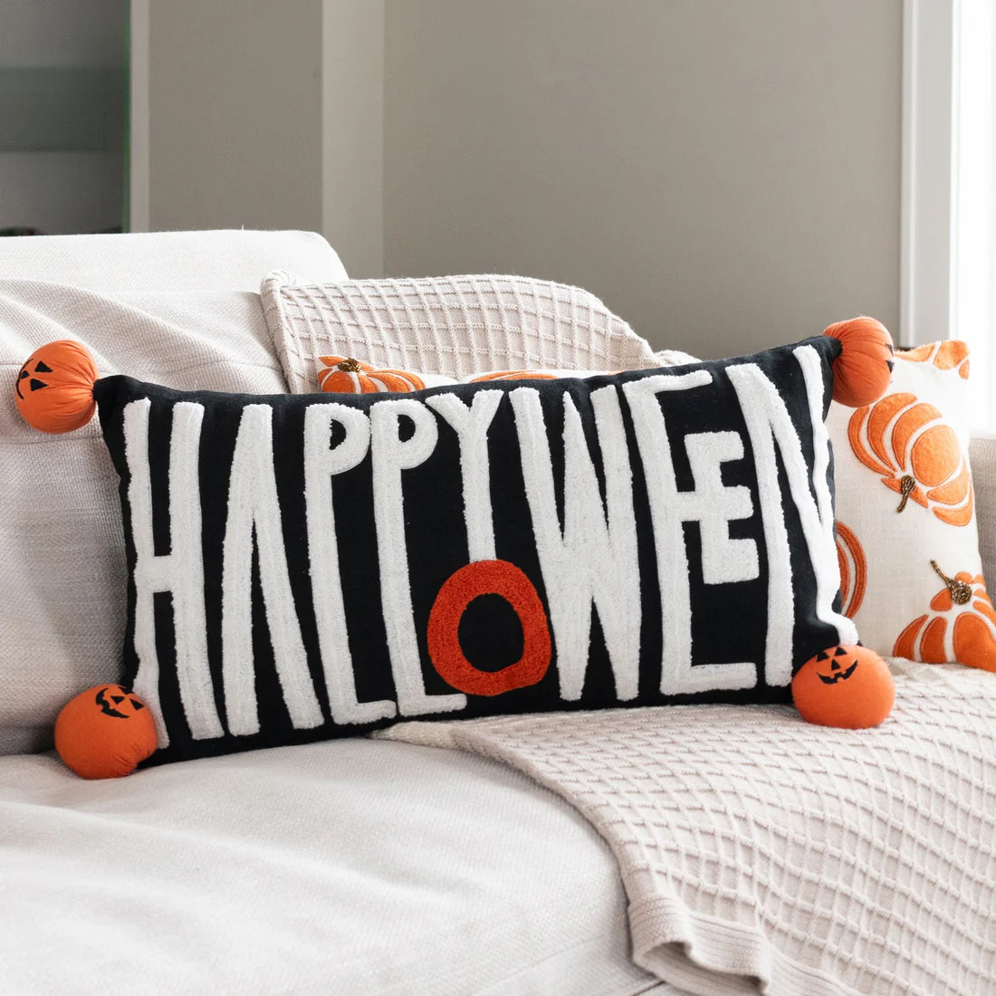 Howard's Happy Halloween 12x22 Embroidered Lumbar Pillow