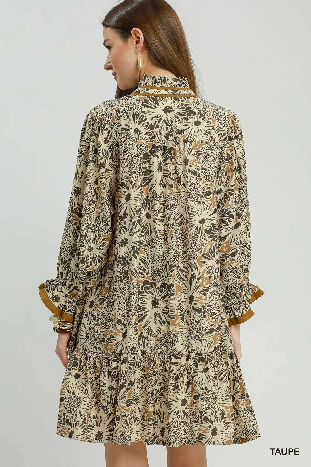 Umgee Floral Print Tiered Dress
