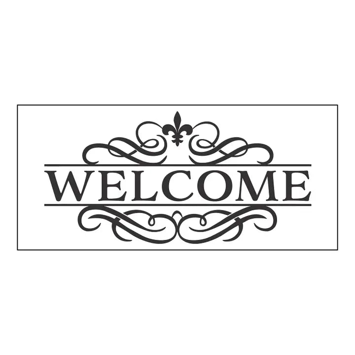 Evergreen Enterprises Welcome Ornate Swirl Flocked Coir Sassafras Switch Mat
