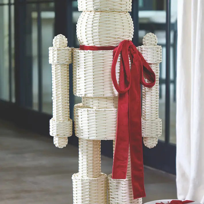 Santa Barbara Design Studio White All-Weather Rattan Nutcracker - Red