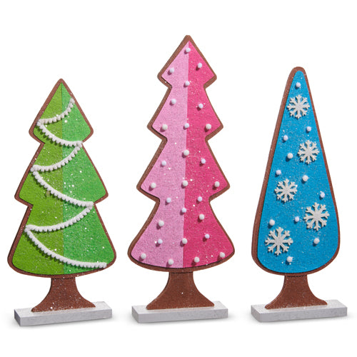 RAZ Imports 18" BRIGHT FELT GINGERBREAD TREES