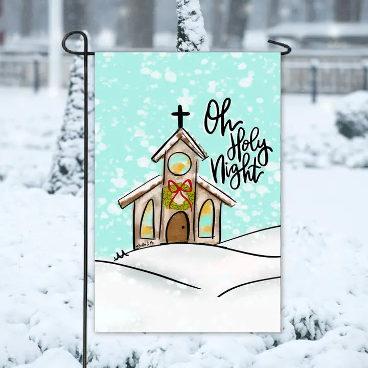Baxter & Me Oh Holy Night Church Garden Flag