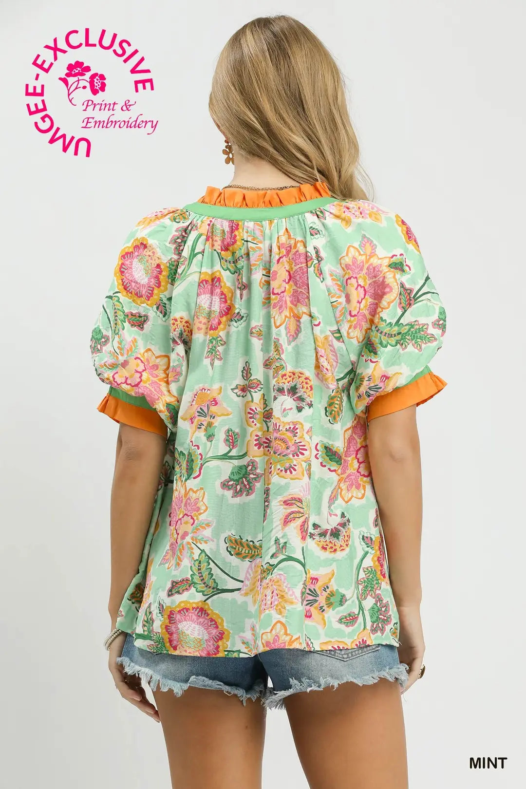 Umgee Floral Print Top