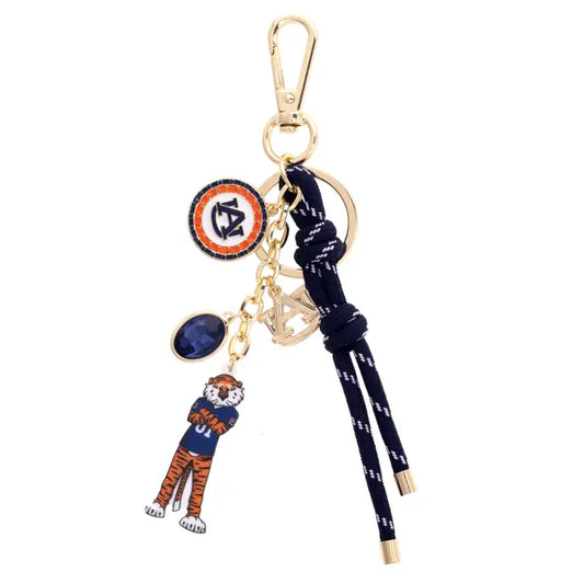 Canvas Style Auburn Tigers Cluster Bag Charm in Navy