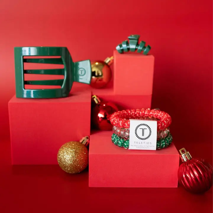 Teleties Spiral Hair Coils | Large | Hooked On Christmas Hair Ties