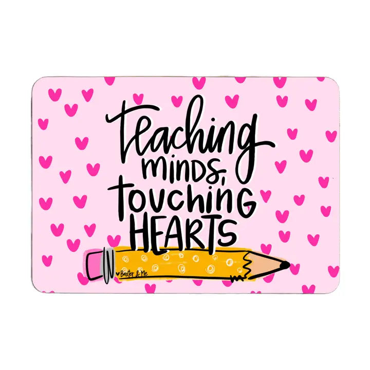 Baxter & Me Teacher Touching Hearts Mouse Pad