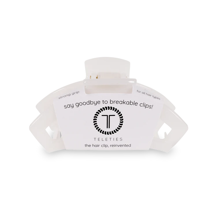 Teleties Open Coconut White Medium Hair Clip