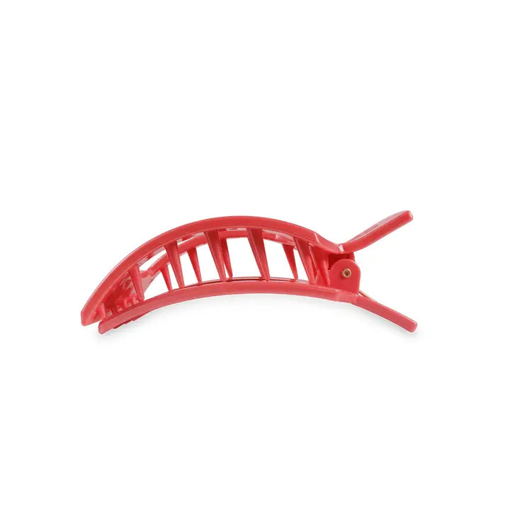 Teleties Square Flat Hair Clip | Medium | Calming Coral