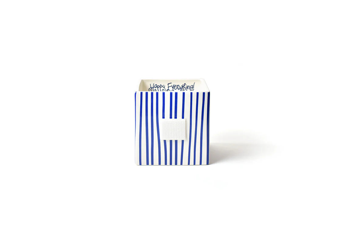 HAPPY EVERYTHING! INDIGO SKINNY STRIPE MEDIUM MINI NESTING CUBE