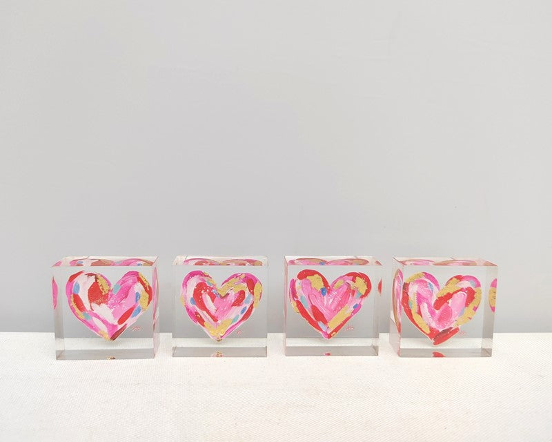 Trade Cie 2x1x2" Acrylic Heart Block with Gold Leafing ©Haley Bush