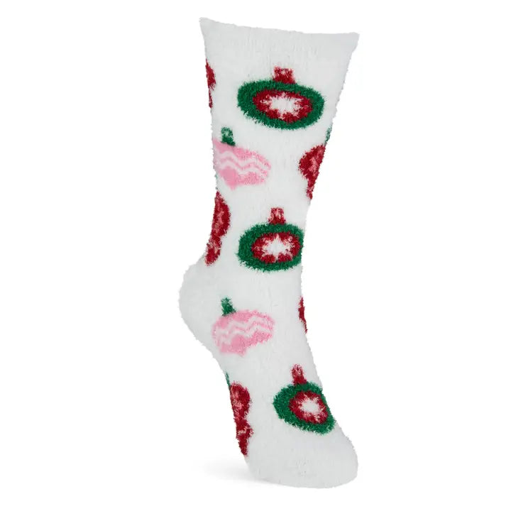 Amanda Blu Christmas Winter Fuzzy Socks | Holiday Soft & Cozy Socks-Ornaments