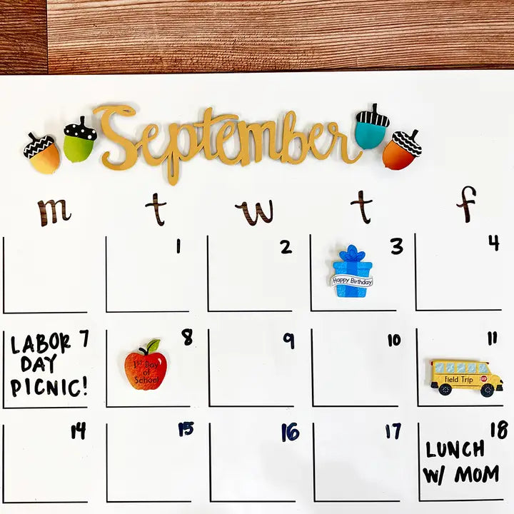 Roeda Studio Holiday Calendar Magnets S/7, Organization, Holiday Decor