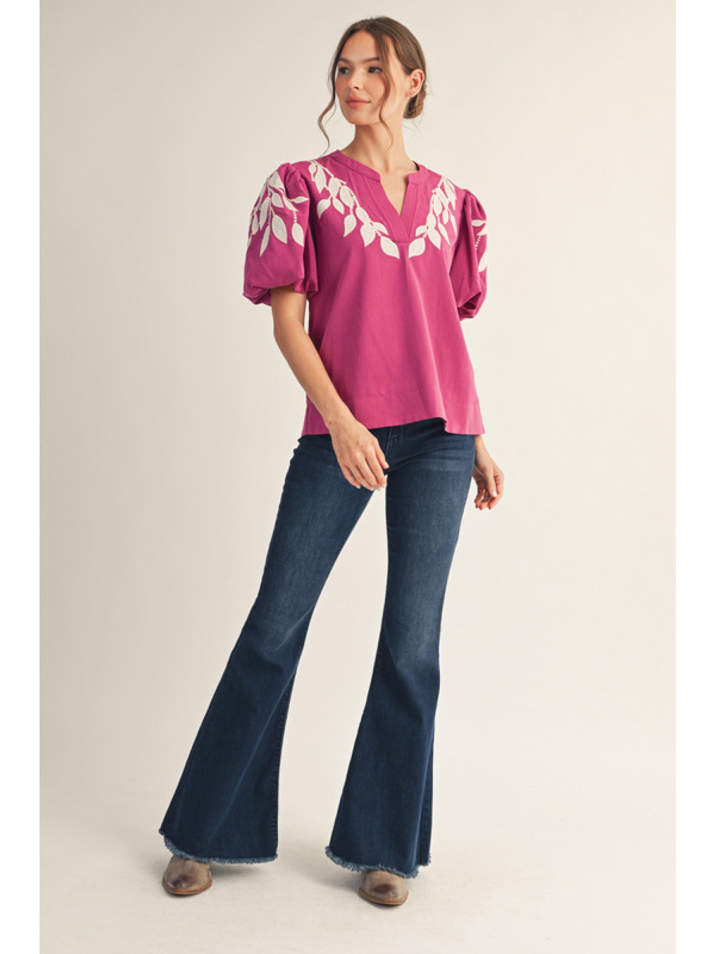 Jodifl Solid Top with Split Neck