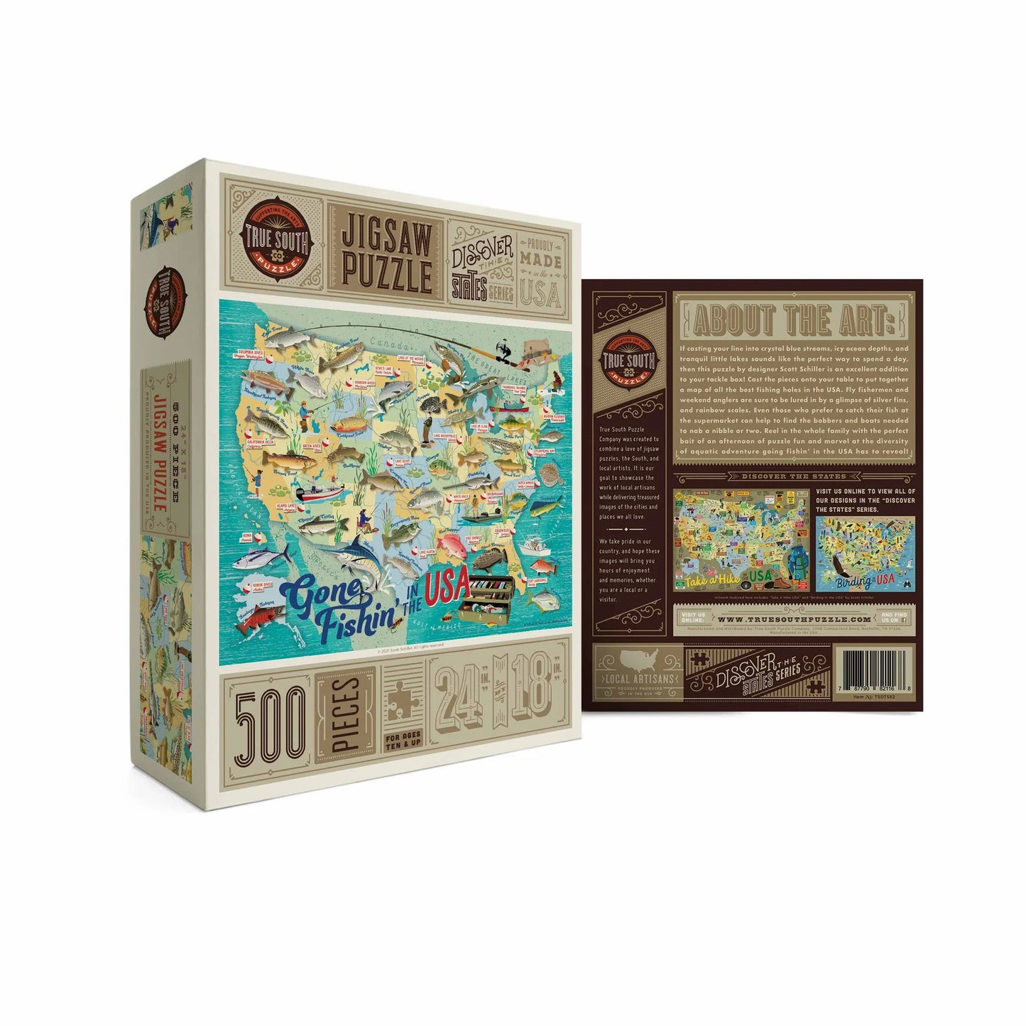 True South Puzzle Co. Gone Fishin' in the USA