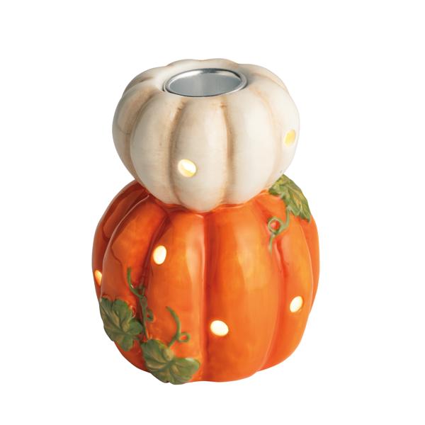 MUD PIE PUMPKINS LED TAPER HOLDER