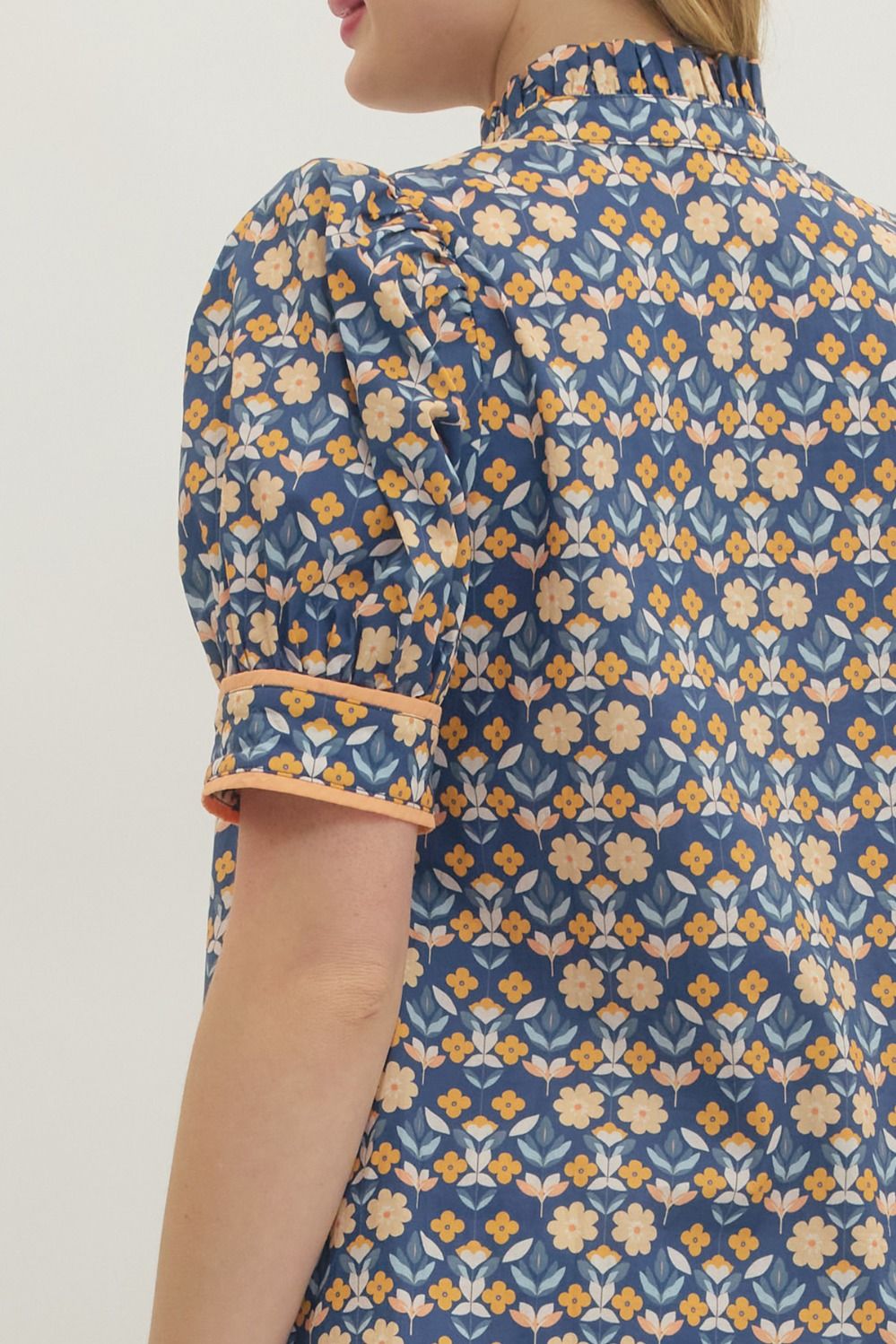 Entro Navy Floral Top