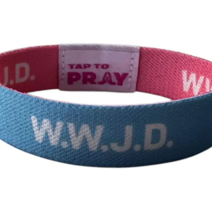 Versible Tap To Pray™ Wristbands - Blue & Pink Wwjd