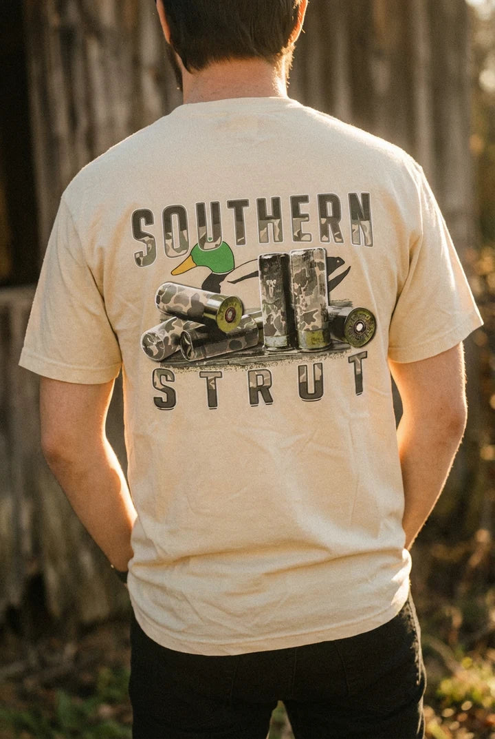 Southern Strut Brand DECOY CAMO SHELLS T-SHIRT
