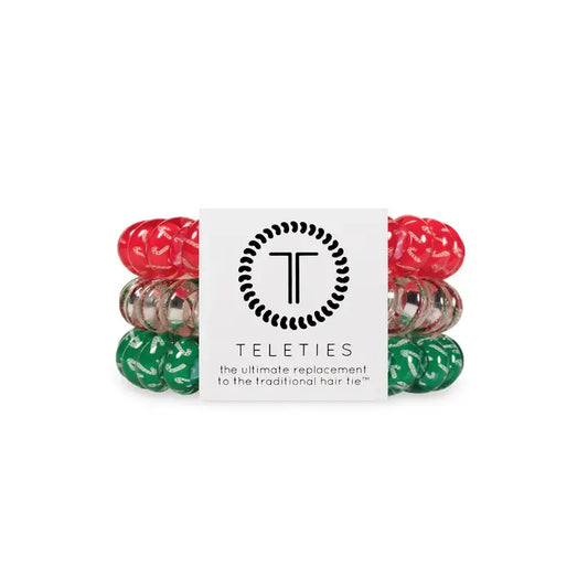 Teleties Spiral Hair Coils | Large | Hooked On Christmas Hair Ties