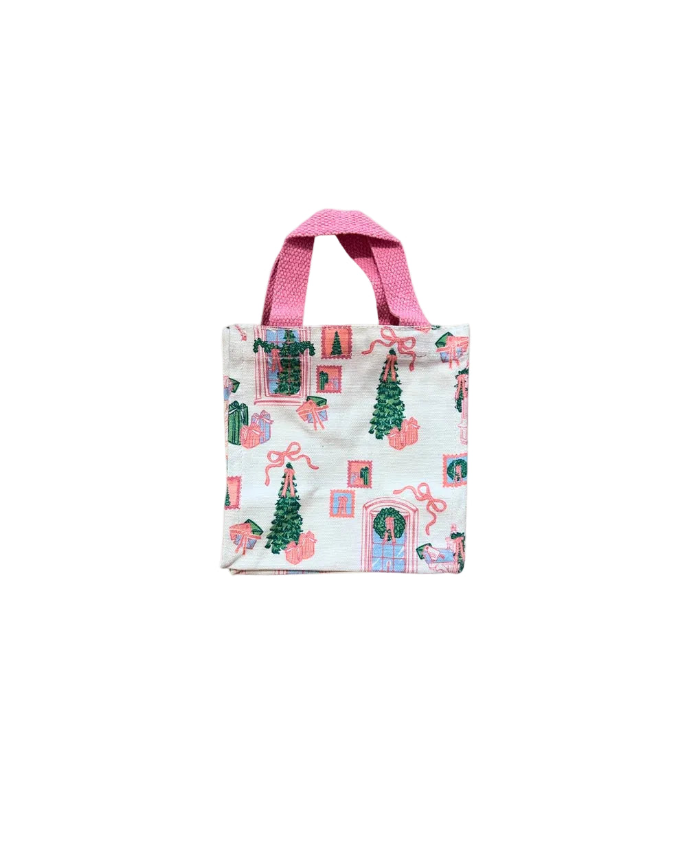 Mary Square Christmas Cottage Petite Carry Tote