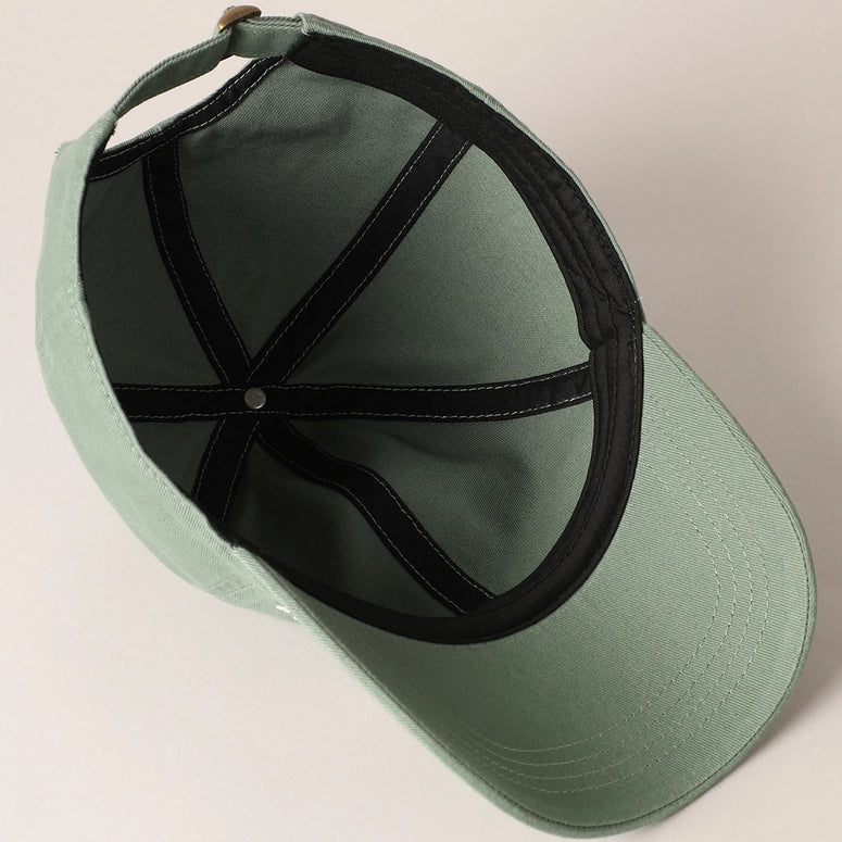 Mama Letters Embroidered Baseball Cap-Sage