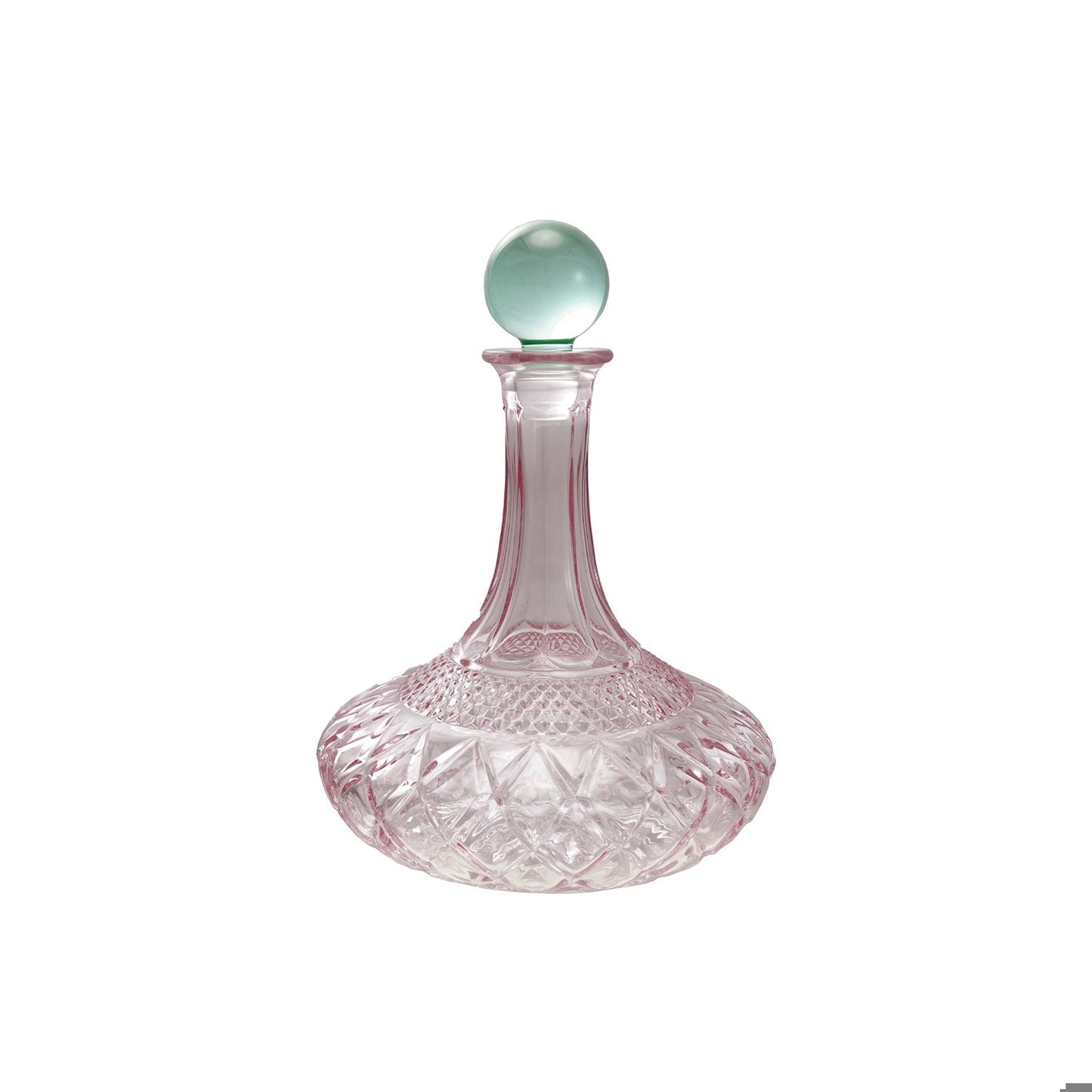 HAZEL MAZEL 1-1/2 Quart Cut Glass Decanter W Glass