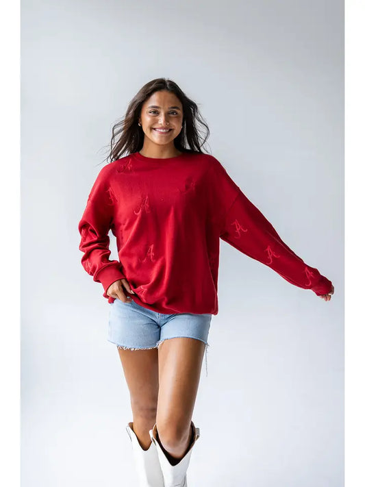 Gameday Social Apparel Co. Alabama Ritter Repeat Lantern Sleeve Crew