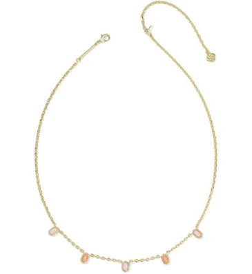 KENDRA SCOTT MINI ELISA STRAND NECKLACE GOLD PINK MIX